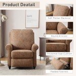 Retro Brown Push Back Wingback Recliner Chair