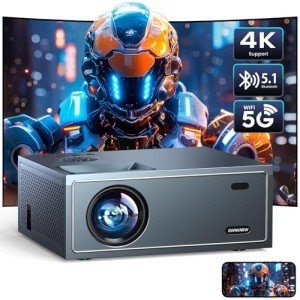 Projector with Wifi and Bluetooth, OWNKNEW Movie Projector with Speaker for Home Theater,1080P Full HD Outdoor Video Projector Compatible with TV Stick, Laptop, Smartphone, Xbox, PS5