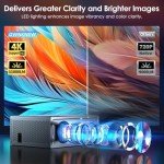 Projector with Wifi and Bluetooth, OWNKNEW Movie Projector with Speaker for Home Theater,1080P Full HD Outdoor Video Projector Compatible with TV Stick, Laptop, Smartphone, Xbox, PS5
