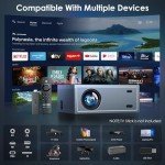 Projector with Wifi and Bluetooth, OWNKNEW Movie Projector with Speaker for Home Theater,1080P Full HD Outdoor Video Projector Compatible with TV Stick, Laptop, Smartphone, Xbox, PS5
