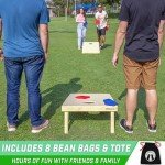 GoSports Solid Wood Premium Cornhole Set - Choose Between 4 ft x 2 ft or 3 ft x 2 ft Game Boards, Includes Set of 8 Corn Hole Toss Bags