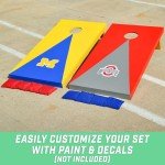 GoSports Solid Wood Premium Cornhole Set - Choose Between 4 ft x 2 ft or 3 ft x 2 ft Game Boards, Includes Set of 8 Corn Hole Toss Bags