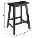 Winsome Satori 24" Black Bar Stool