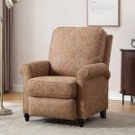 Retro Brown Push Back Wingback Recliner Chair