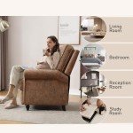 Retro Brown Push Back Wingback Recliner Chair