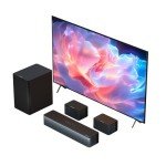 ULTIMEA 5.1 Virtual Surround Sound Bar, Peak Power 320W, 3D Surround Sound System Sound Bars for TV with Subwoofer and Rear Surround Speakers, Home Theater Surround and Bass Adjustable, Poseidon D50