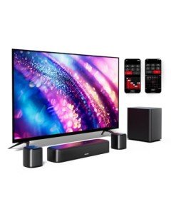 ULTIMEA 5.1ch Sound Bar for Smart TV with 2 Surround Speakers, Virtual Surround Sound System for TV, App Control, Home Theater Sound System, Wired Subwoofer, Peak Power 250W, Opt/BT/AUX, Aura A30