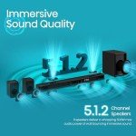 Hisense AX5125H 5.1.2Ch Sound Bar with Wireless Subwoofer, 500W, Dolby Atmos, Bluetooth 5.3, EzPlay, 4K HDMI Pass Through, Roku TV Ready, DTS:X, HDMI/AUX/ARC/Optical/USB, 7 EQ Modes