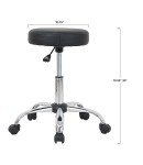 Adjustable Black Bar Stool with Wheels