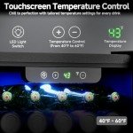 Feelfunn Beverage Refrigerator Cooler - 12 Bottle 55 Can Mini Fridge with Glass Door for Drinks Beer Wine Soda - Small Refrigerator for Office Home Bedroom Bar, 1.3 Cu.Ft, Black