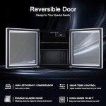 Antarctic Star Mini Fridge Cooler - 60 Can Beverage Refrigerator Glass Door for Beer Soda or Wine –Small Drink Dispenser Machine Removable for Home, Office or Bar, 1.6cu.ft.