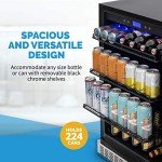 NewAir Beverage Refrigerator Cooler with 224 Can Capacity - Built-in Mini Bar Beer Fridge for Bedroom, Dorm, Office - Small Refrigerator Cools to 37F Perfect For Beer, Soda, And Drinks