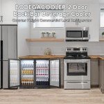 BODEGACOOLER Back Bar Cooler With 2 Glass Doors,Under Counter Back Bar Refrigerator 7.4 Cu.Ft with LED Lighting,Commercial Display Beverage Cooler for Beer,Soda Drinks,Wine