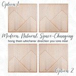 SnugLife 2 Pcs Wood Mountain Wall Art - Modern Wooden Panel Mountain Wall Decor, Decorative Forest Nature Abstract Line Minimalist Wall Art for Living Room Bedroom Farmhouse - Large 23.5”x23.5”