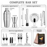 Mixology Bartender Kit with Stand - 18 Piece Bar Set Cocktail Shaker Gift Set, Drink Mixer Set for Home Bar with All Bar Accessories - Bar Tool Set, Cocktail Kit, Mixology Set, Bar Kit