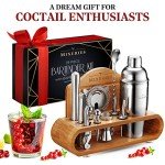 Mixology Bartender Kit with Stand - 18 Piece Bar Set Cocktail Shaker Gift Set, Drink Mixer Set for Home Bar with All Bar Accessories - Bar Tool Set, Cocktail Kit, Mixology Set, Bar Kit