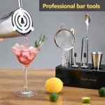 Plat Star Mixology Bartender Kit | Home Bar Set Cocktail Shakers Bartending Kit | Bar Tools Boston Shaker Set with Stand | Professional Drink Mixing Martini Shaking Tins Barware Set w/Strainer