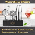 Plat Star Mixology Bartender Kit | Home Bar Set Cocktail Shakers Bartending Kit | Bar Tools Boston Shaker Set with Stand | Professional Drink Mixing Martini Shaking Tins Barware Set w/Strainer