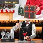 Plat Star Mixology Bartender Kit | Home Bar Set Cocktail Shakers Bartending Kit | Bar Tools Boston Shaker Set with Stand | Professional Drink Mixing Martini Shaking Tins Barware Set w/Strainer