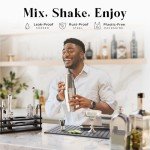 BARE BARREL® Mixology Bartender Kit Bar Set | 14-Piece Cocktail Shaker Set | Martini Barware Mixing Tools for Home Bartending | 35 Recipe Cards | Gift Set (28oz Boston Shaker, Silver/Black)