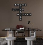 Motivational Wall Art Wooden Tiles - Large Premium Pine Wood Crossword for Inspirational Wall Art - Perfect Decor for the Office Wall, Man Cave, Gym, Dorm - Gift for Promotion, Entrepreneur, Student,