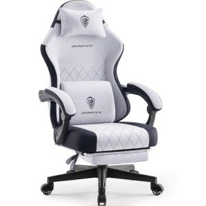 Ergonomic Gaming Chair with Massage Support and Footrest