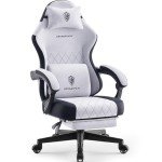 Ergonomic Gaming Chair with Massage Support and Footrest