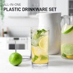 Zulay Kitchen Acrylic Glasses Drinkware - 8 Piece Unbreakable Plastic Tumblers - BPA-Free, Reusable Plastic Drinking Glasses for Home & Outdoors - Stackable, Lead-Free & Dishwasher Safe - (12&16oz)