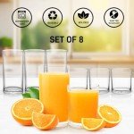 Zulay Kitchen Acrylic Glasses Drinkware - 8 Piece Unbreakable Plastic Tumblers - BPA-Free, Reusable Plastic Drinking Glasses for Home & Outdoors - Stackable, Lead-Free & Dishwasher Safe - (12&16oz)