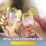 Zulay Kitchen Acrylic Glasses Drinkware - 8 Piece Unbreakable Plastic Tumblers - BPA-Free, Reusable Plastic Drinking Glasses for Home & Outdoors - Stackable, Lead-Free & Dishwasher Safe - (12&16oz)