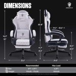 Ergonomic Gaming Chair with Massage Support and Footrest