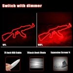 AK47 Gun Neon Sign Gun Neon Light LED Neon Sign for Wall Décor Dimmable LED Neon Light for Bar Restaurant Music Concert Man Cave Wall Art 16.5"×6.3"