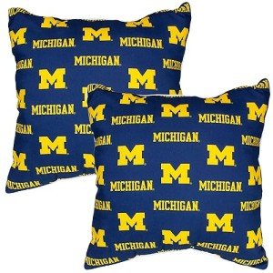 College Covers Pair Decorative Pillow, 2 Count (Pack of 1), Michigan Wolverines