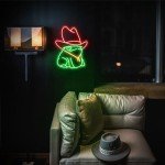 Kavaas Frog Neon Sign 12.6“ x 9.8”, Frog with Cowboy Hat LED Sign for Wall Decor | Cowboy Neon Signs for Man Cave, Gameroom, Bedroom, Bar - Best Gifts for Rodeo Enthusiast, Birthday, Christmas