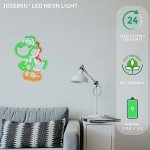 JOSEBRU Anime Neon Sign Dinosaurs Neon Sign Dimmable LED Neon Lights for Bedroom Wall Decor Game Room Decor Mario Decor for Kids Boys Man Cave, Gifts for Mario Fans
