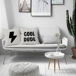 HIWX Rad Little Cool Dude Preppy Black Checkered Peace Sign Lightning Decorative Pillowcase Throw Pillow Cover,Trendy Preppy for Sofa Bed Boy Teen Room Dorm Decor 18 x 18 Inch Pillow Case Set of 4