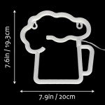 VIFULIN Beer Neon Sign Neon Beer Signs, LED Beer Sign Beer Light up Sign for Wall Decor, USB/Battery Operated Neon Sign Beer Gifts, Yellow & White Beer LED Sign Neon Beer Signs for Man Cave Decor
