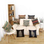 TRENDIN Retro Black Fern Leaf Throw Pillow Cover 18x18 inch Man Cave Decor Cotton Linen Cushion Case for Sofa Couch PL515TR