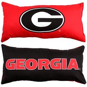 College Covers Solid Color Bolster Travel Pillow, 1 Count (Pack of 1), Georgia Bulldogs