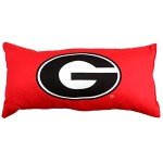 College Covers Solid Color Bolster Travel Pillow, 1 Count (Pack of 1), Georgia Bulldogs