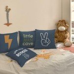Nvotell Preppy Boy Nursery Pillow Covers 18x18 Set of 4 - Toddler Boy Room Decor, Little Man Cave Preppy Decorative Pillow Covers for Nursery Toddler Little Boys Room Bedroom Playroom Decor