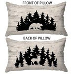 HUYAW Woodland Wild Animal Bear Deer Elk Forest Camping Reversible Throw Pillow Cover, Wildlife Lover Camper Gifts for Men Women, Wildlife Rustic Pillow Case 12 x 20 Inch Home RV Camper Bed Sofa Decor