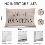 Knibeo Welcome to Poundtown Pillow Covers - Couples Bedroom Decor, Poundtown Bedroom Decor Pillows Cover 12x20, Funny Throw Pillows for Adults(12x20, Tawny)