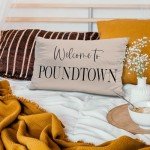 Knibeo Welcome to Poundtown Pillow Covers - Couples Bedroom Decor, Poundtown Bedroom Decor Pillows Cover 12x20, Funny Throw Pillows for Adults(12x20, Tawny)