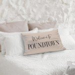 Knibeo Welcome to Poundtown Pillow Covers - Couples Bedroom Decor, Poundtown Bedroom Decor Pillows Cover 12x20, Funny Throw Pillows for Adults(12x20, Tawny)