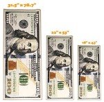 HUAHOO Money Rugs 100 Dollar Bill Runner Cool Area Rug for Living Room Kitchen Rug Laundry Runner Rug Bedroom Bathroom Mat (18" x 43")