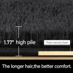 LOCHAS Ultra Soft Indoor Modern Area Rugs Fluffy Living Room Carpets for Children Bedroom Home Decor Nursery Rug 4x5.3 Feet, Black
