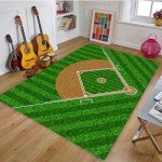 Osimiccp Baseball Rug for Boys Bedroom 5'x7' Non Slip Sports Rug,Boys Rugs for Bedroom Living Room Baseball Room Decor