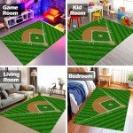 Osimiccp Baseball Rug for Boys Bedroom 5'x7' Non Slip Sports Rug,Boys Rugs for Bedroom Living Room Baseball Room Decor