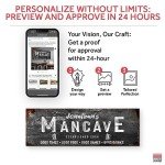 Tailored Canvases Man Cave Wall Sign - Personalized Mancave Wall Art Decor for Men, Guys - Custom Decoration for Home Bar, Entertainment Room, Game Room and Basement - Rustic Decoration 36x12in